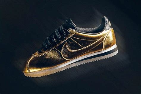 metallic gold Nike shoes